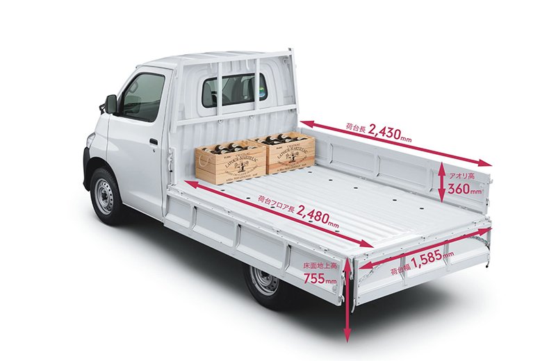 スクエアなスタイルに、しっかり積める広い荷台スペース。毎日の荷物の積み下ろしを考慮した使い勝手のいいフラットな低床デッキ。コンパクトトラックの優れた積載力でお仕事の効率を高めます。