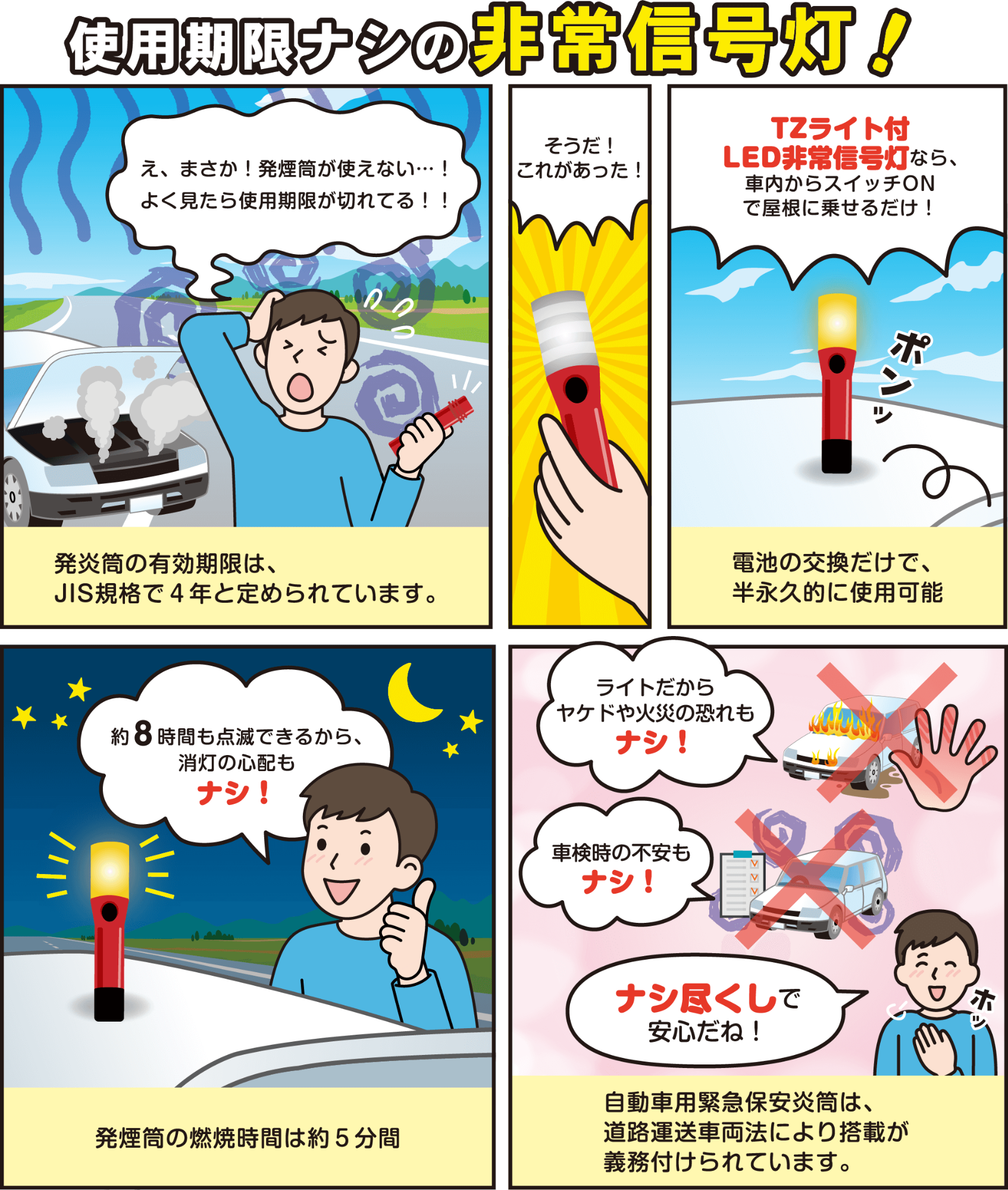 使用期限なしの非常信号灯！